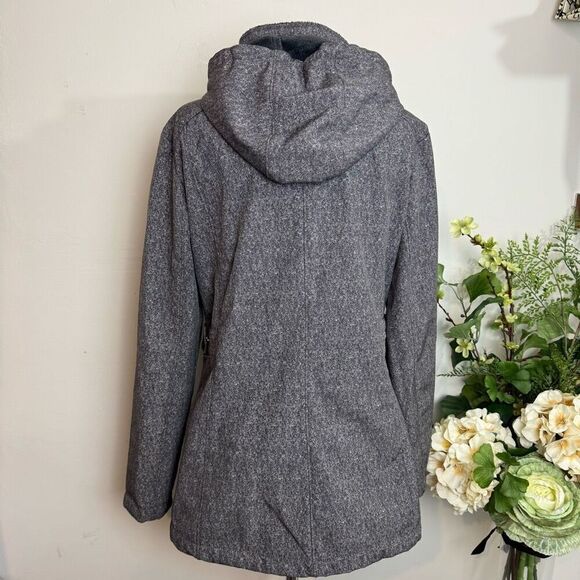 GERRY jacket | fleece lined mid length jacket | medium | gray | hoodie - Picture 7 of 13